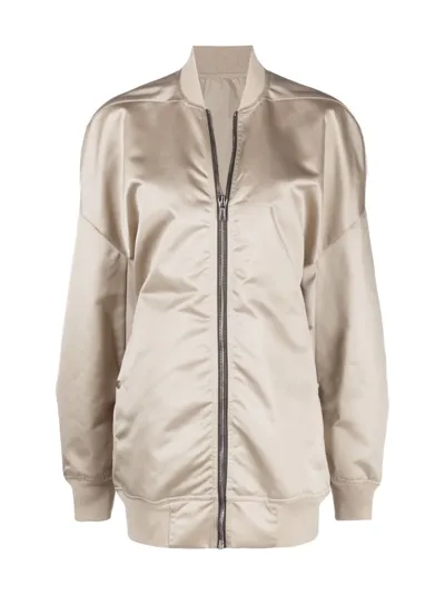 Rick Owens Jumbo Peter Flight Oversized Bomber Jacket In Neutrals