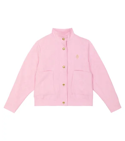 The Animals Observatory Kids' Moare Tiger Jacket In Pink