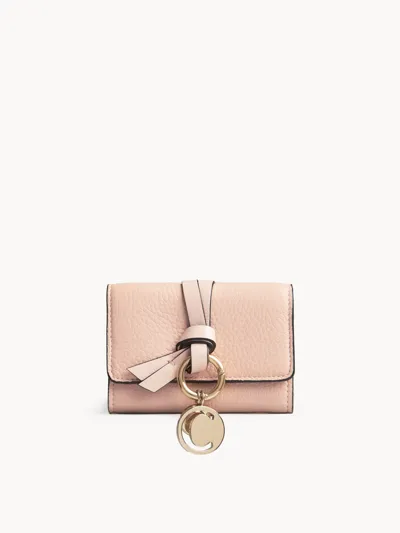 Chloé Alphabet Tri-fold Wallet In Cement Pink