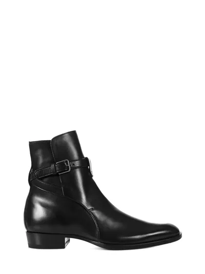 Saint Laurent Black Wyatt Jodhpur Boots