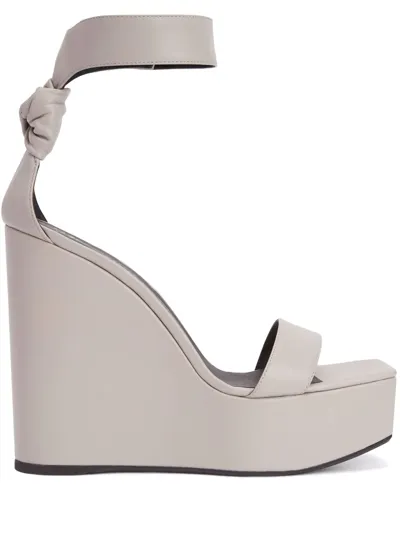 Giuseppe Zanotti Meissa Knot Wedge Sandals In Grey