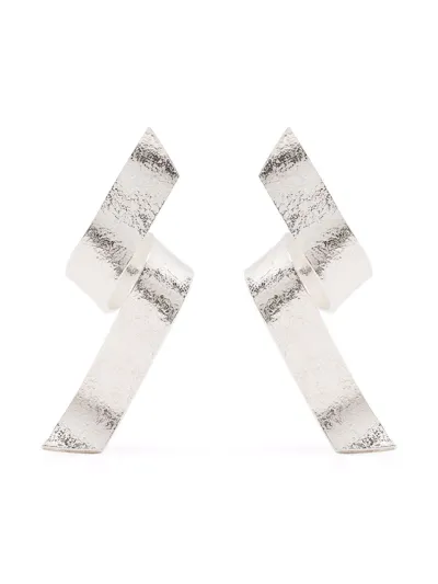 Wouters & Hendrix Swirl Twisted Earrings In Silver