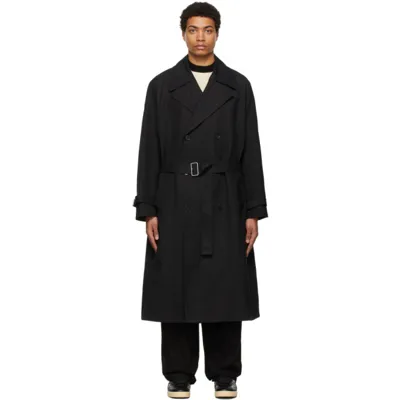 Jil Sander Double-breasted Trench Coat In Black