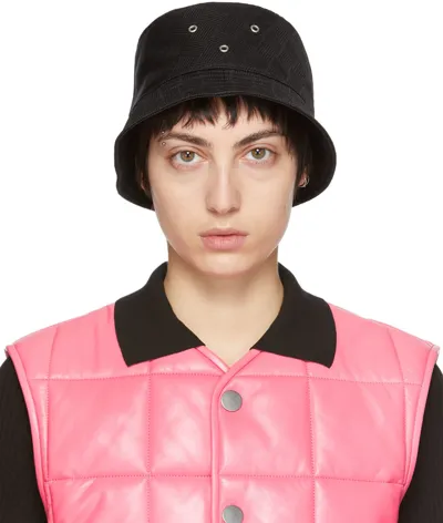 Bottega Veneta Black Intreccio Jacquard Bucket Hat