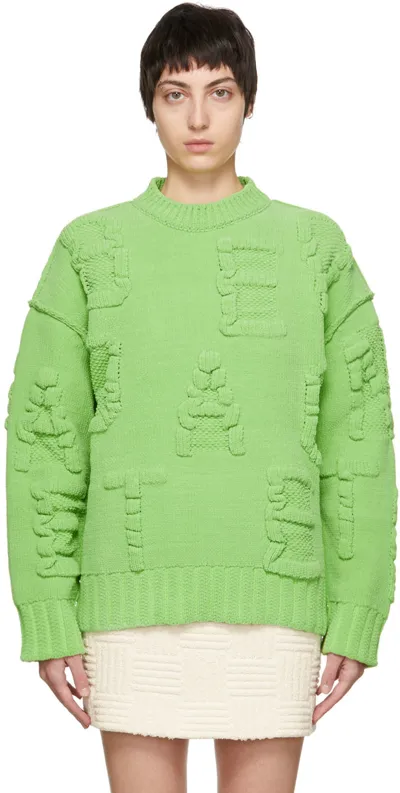 Bottega Veneta Alphabet Jacquard-knit Chenille Sweater In Caterpillar