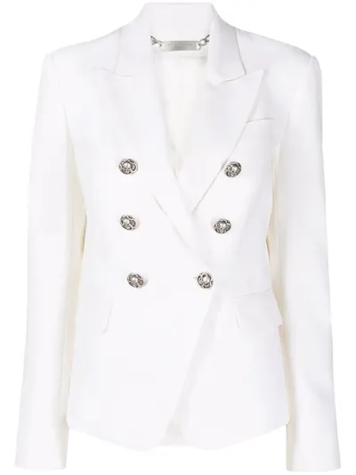 Philipp Plein Double-breasted Fitted Blazer In White