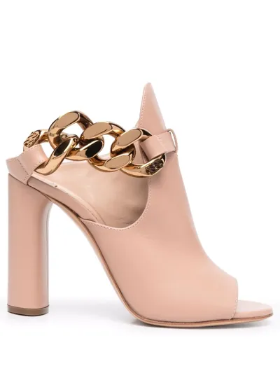 Casadei Chain-detail Leather Pumps In Pink