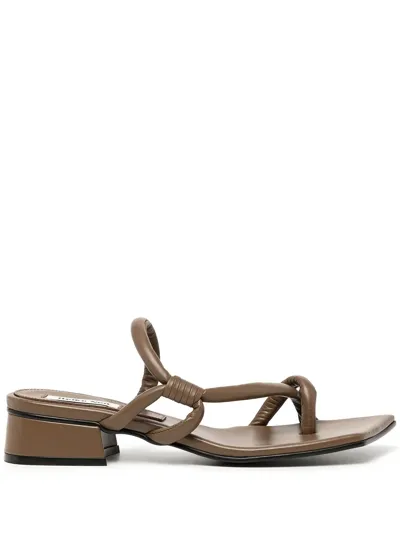 Reike Nen Brown Noodle Low Heeled Sandals In Braun