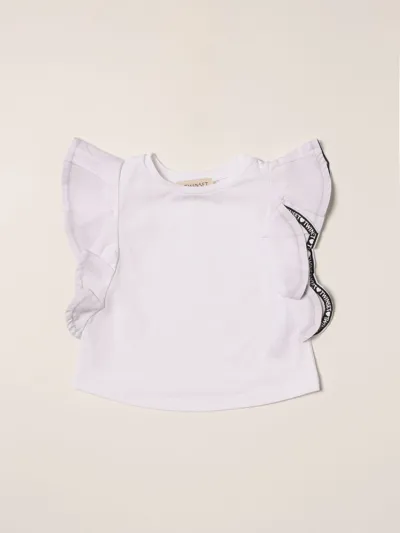 Twinset Kids' Top With Flounces And Logoed Band In White