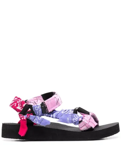 Arizona Love Trekky Gauze-trimmed Sandals In Pink