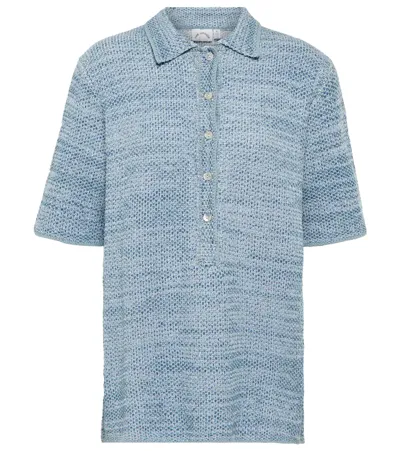 The Upside Azzura Knit Aida Polo Shirt In Cabana Blue