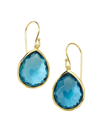 Ippolita Women's Medium 18k Green Gold & London Blue Topaz Teardrop Earrings