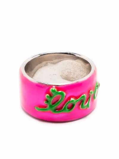 Gaya Love Appliqué Wedding Band In Pink