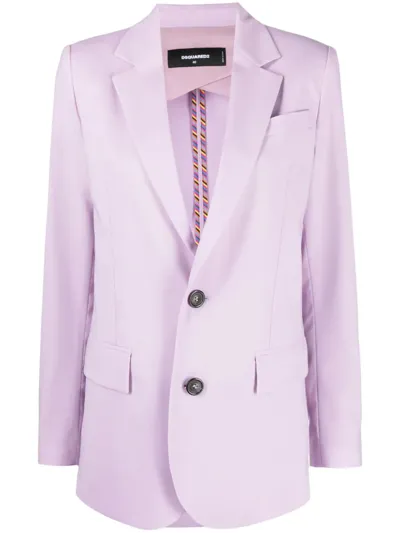 Dsquared2 Notched-lapel Single-breasted Blazer In Purple