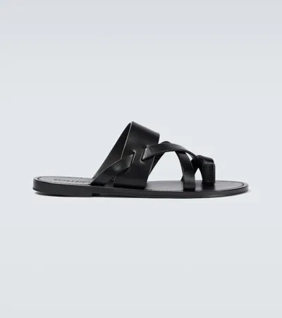 Saint Laurent Leather Sandals In Black