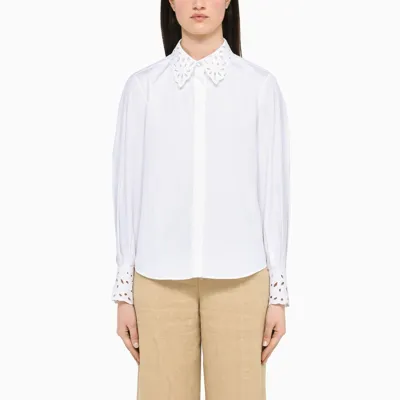 Chloé White Shirt With English Embroidery Detailing