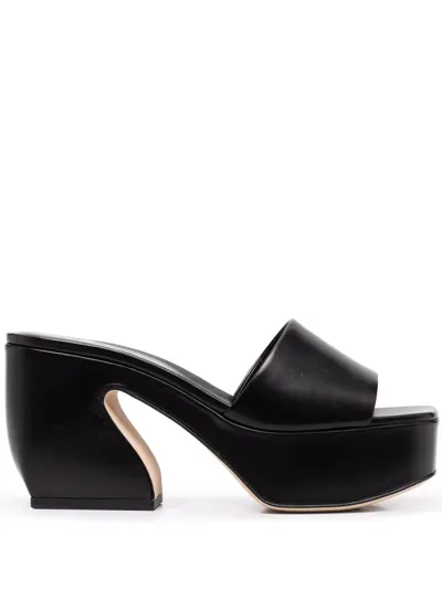 Sergio Rossi Chunky-heel Open-toe Mules In Schwarz