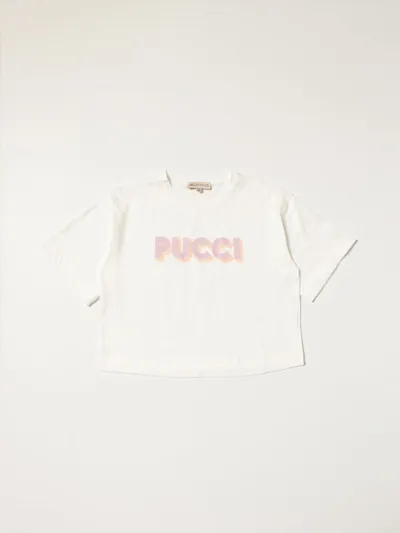 Emilio Pucci Kids' Logo T-shirt In White