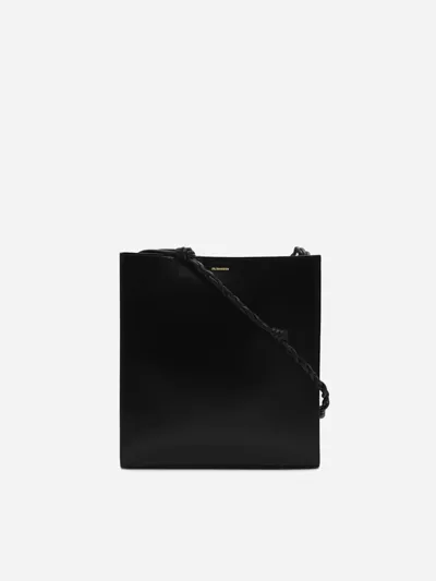 Jil Sander Tangle Medium Leather Bag In Black