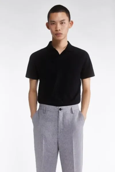 Filippa K Lycra Polo T-shirt In Black