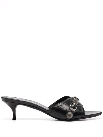 Balenciaga Cagole M40 Arena Slip-on Sandals In Black