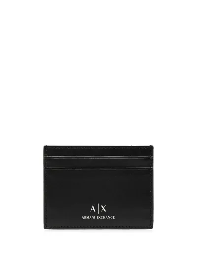 Armani Exchange Logo-print Cardholder In Black