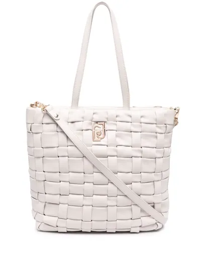 Liu •jo Woven Shoulder Bag In Neutrals