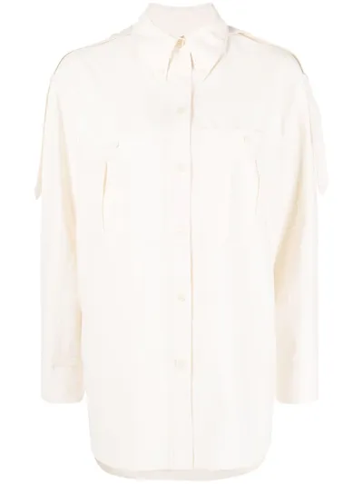 Isabel Marant Rolled-sleeve Cotton Shirt In Bianco