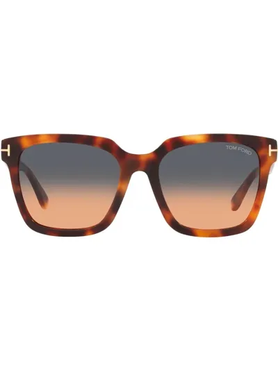 Tom Ford Tortoiseshell Square-frame Sunglasses In Brown