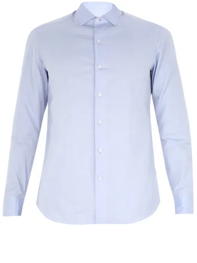 Salvatore Piccolo Pin Point Light Blue Shirt