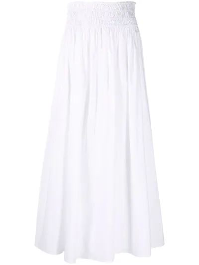 Nude Wide-leg Trousers In White