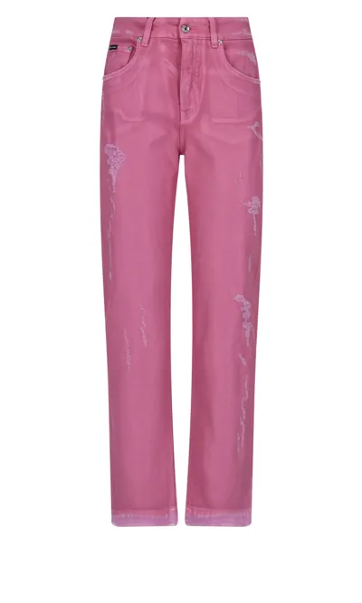 Dolce & Gabbana Loose Fit Jeans In Fuchsia