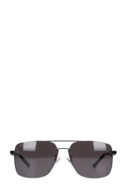 Balenciaga Tag Navigator Sunglasses In Black Metal Alloy