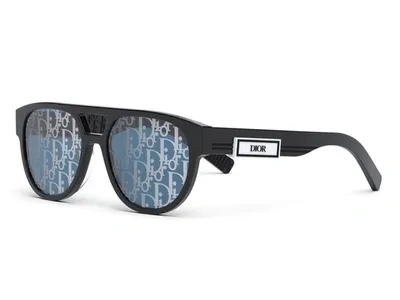 Dior Logo-print Aviator Acetate Sunglasses In Blue