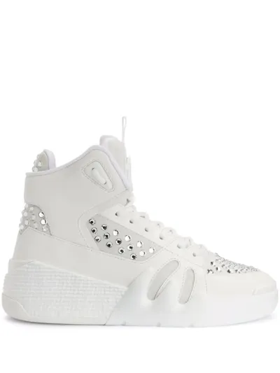 Giuseppe Zanotti Talon Hi-top Panelled Sneakers In White