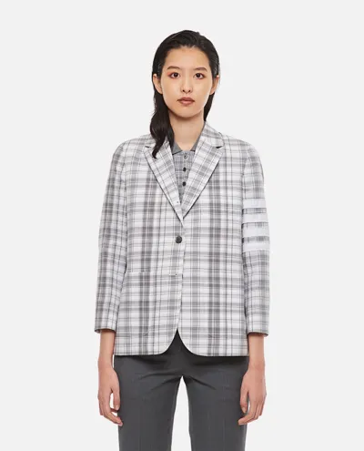 Thom Browne Sack Sport Coat In Grey