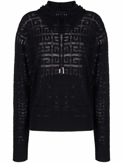 Givenchy Black Monogram-pattern Hoodie