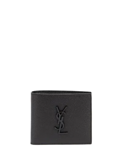 Saint Laurent `cassandre` East/west Wallet In Nero