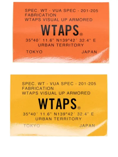 Wtaps Set Of Two Reflective Stickers In Orange