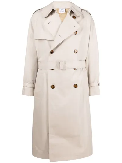 Vetements Double-breasted Trench Coat In Neutrals