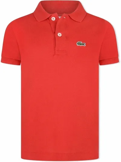 Lacoste Kids' Embroidered Logo Cotton Polo Shirt In Red