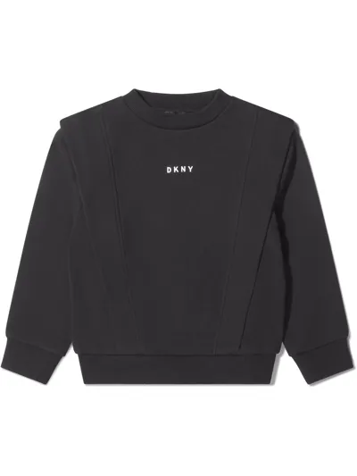 Dkny Kids' Logo-print Cotton Sweatshirt In Black