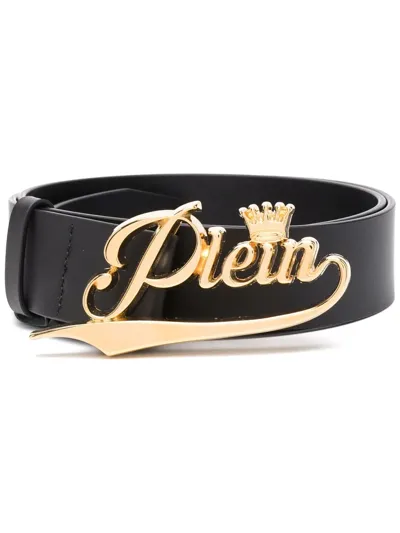 Philipp Plein King Plein Buckle Belt In Black