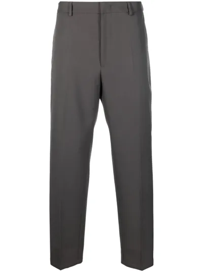 Jil Sander Cropped Straight-leg Trousers In Grau