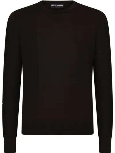 Dolce & Gabbana Fine Knit Crewneck Cashmere Jumper In Black