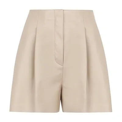 Fendi High-waisted A-line Shorts In Beige