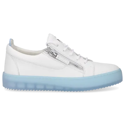 Giuseppe Zanotti Low-top Sneakers May Lond Calfskin In Blue