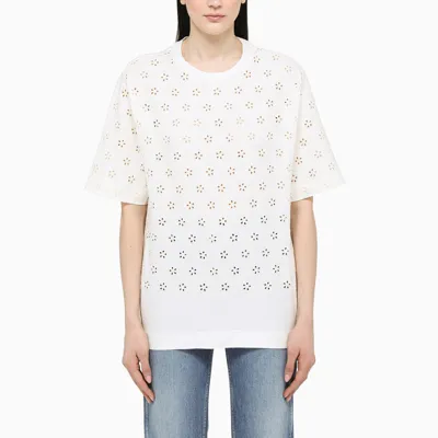 Moncler White San Gallo T-shirt In Beige