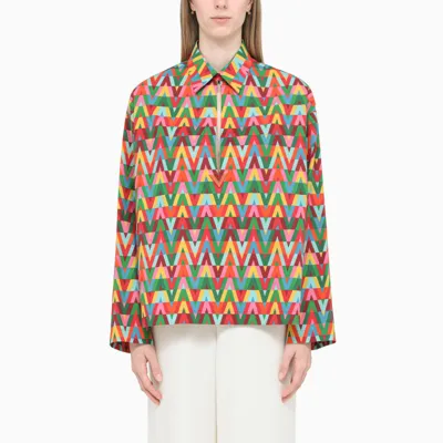 Valentino Multicolour V-pattern Shirt In Multicolor