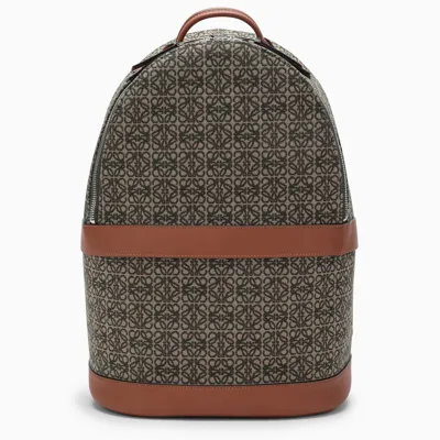 Loewe Backpack In Anagram Jacquard And Leather In Beige